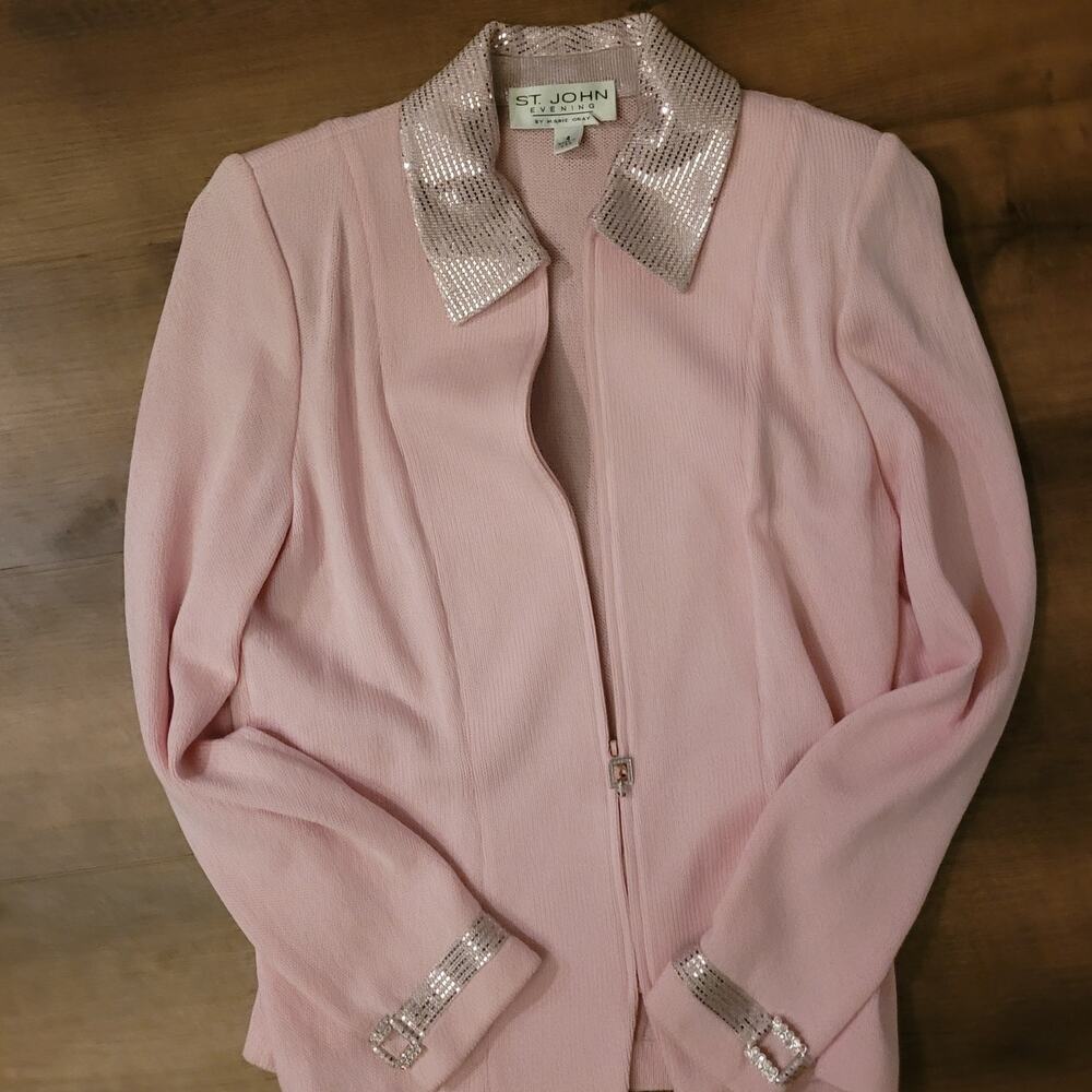St John everning pink jacket sz 4 and pants sz 8 set